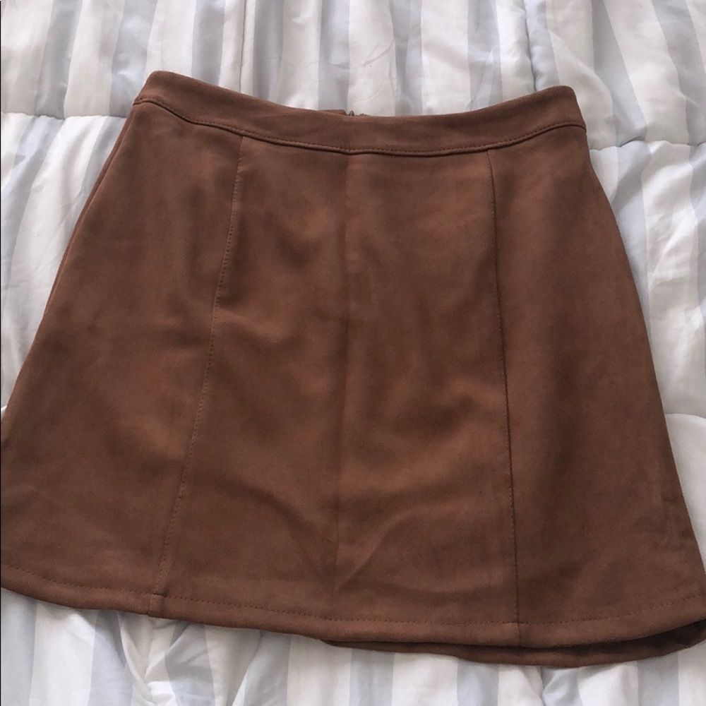 Faux suede brown skirt